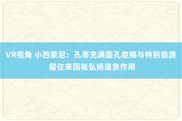 VR视角 小西蒙尼：孔蒂充满面孔能赐与特别能源 留住来因能弘扬遑急作用