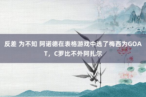 反差 为不知 阿诺德在表格游戏中选了梅西为GOAT，C罗比不外阿扎尔